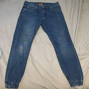 Dark blue denim joggers